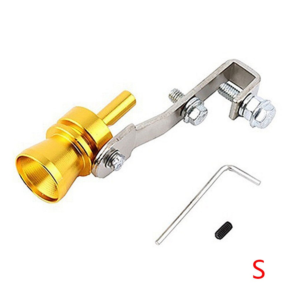 Simulateur de son universel, sifflet sonore Turbo de voiture S/M/L/XL dispositif de remise en état du véhicule tuyau d'échappement, sifflet sonore Turbo de voiture: Gold S