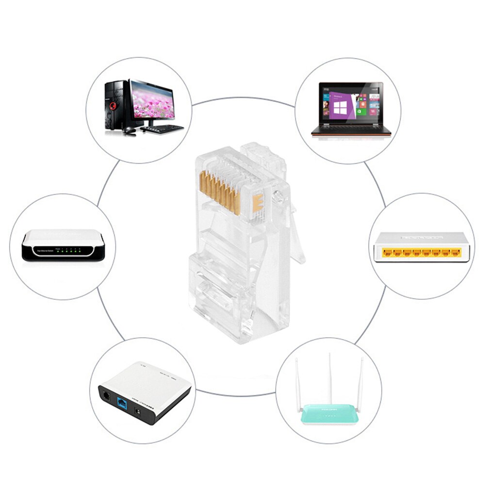 Effen Of Gevlochten Draad Harde Of Soepele Kabel RJ45 CAT5 Crystal Modulaire Plug Lan Network Connector