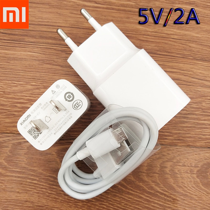 Originele Xiaomi Usb Charger 5V2A Eu/Ons Reizen Opladen Adapter Micro Usb Kabel Voor Redmi Note 2 3 4 5 Plus Pro 6 4X 5a 4a S2 3 S