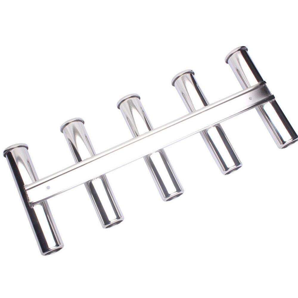 316 Stainless Steel 5 Link Fishing Rod Holder 5 Tubes Rod Pod Rack Boat Marine Yacht