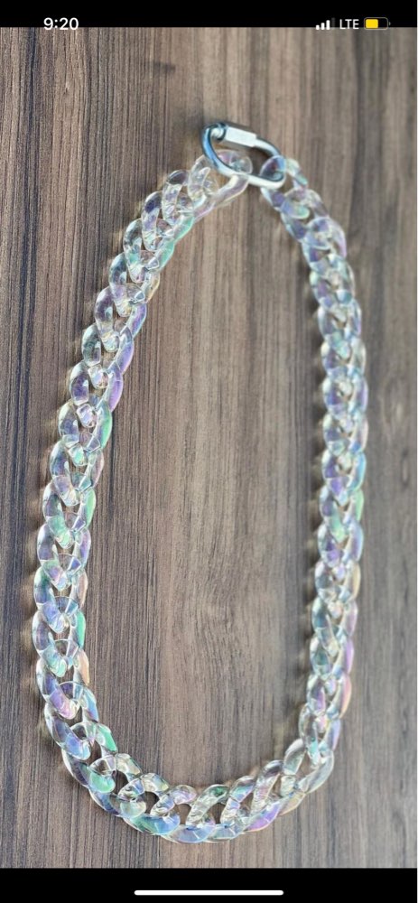 Fishsheep Transparant Acryl Koffie Bean Collier Voor Mannen Vrouwen Punk Iriserende Kleur Varken Neus Hangers Kettingen 2022: iridescent colorB