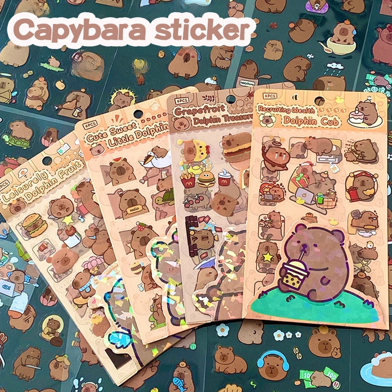 Set Cartoon Capybara Sticker Cartoon Animal Sticke... – Vicedeal