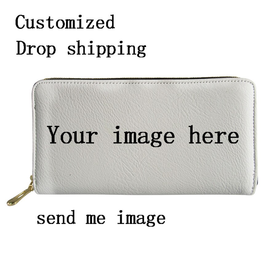 Nopersonality DELL'UNITÀ di elaborazione Del Cuoio Del Raccoglitore Della Frizione Delle Donne Per Il Tempo Libero Del Cranio Della Borsa Della Stampa Delle Donne Portafogli Lungo Della Moneta Titolari di Carte di Borsa Carteras: customize