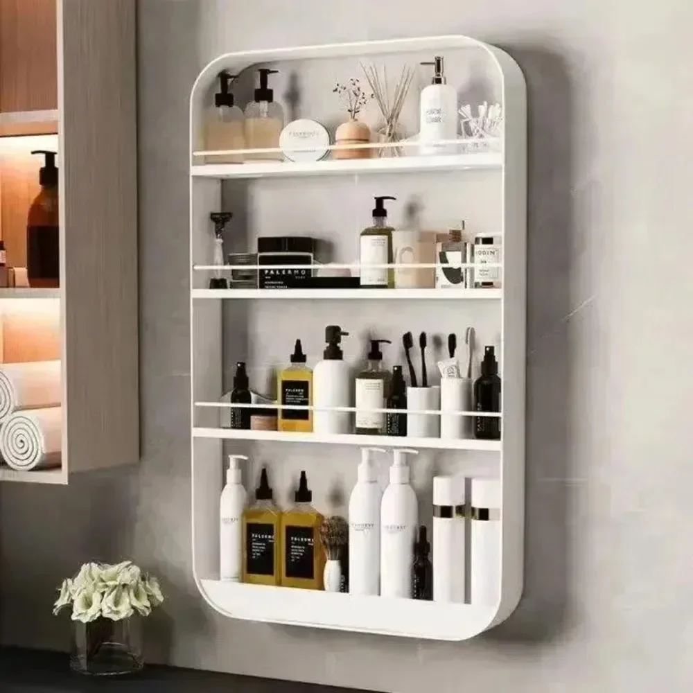 Badezimmerregale, Küche, Wandmontage, Aufbewahrungsregal, stanzfreie Toilettenregale, Organizer, mehrstöckige Toilettenartikel, Kosmetikregale