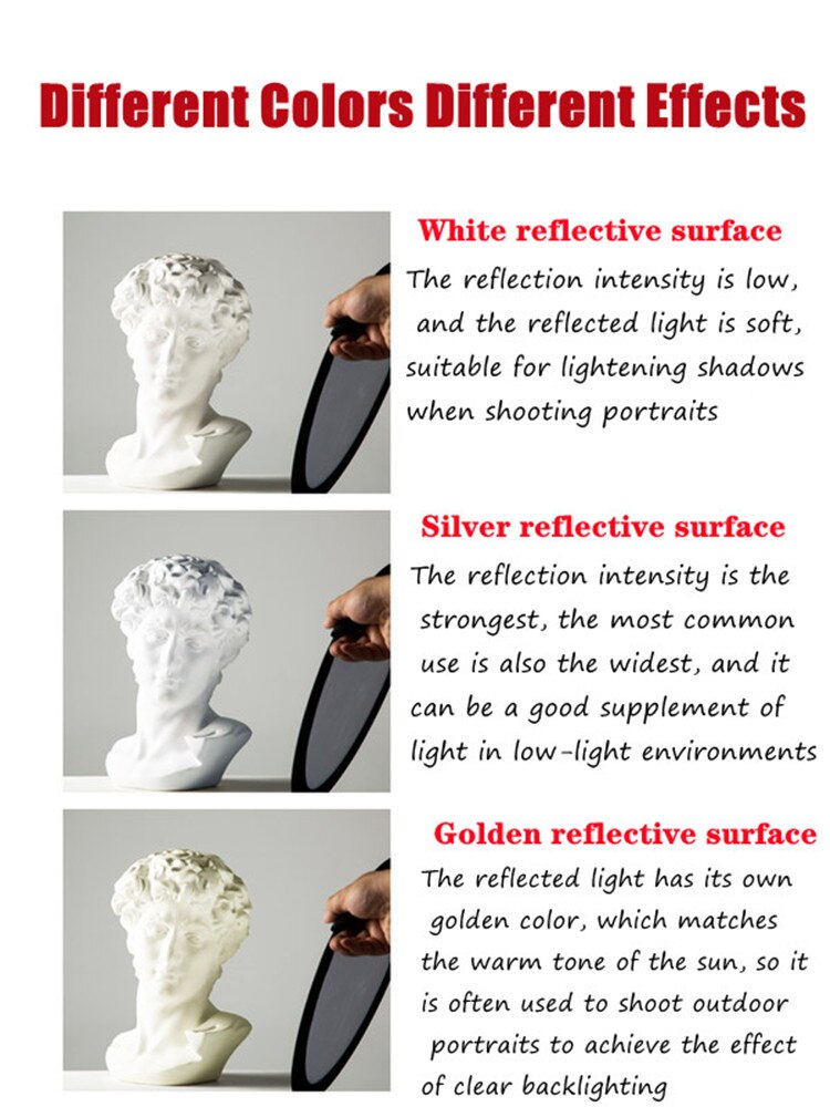 A3/A4 Reflector Photography Backdrops Collapsible Cardboard Photo Studio Props Fill Light White Black Gold Photozone Background