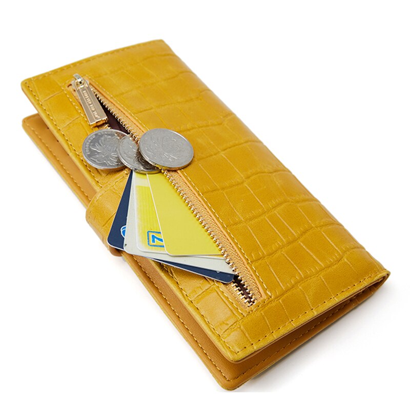 Dunne damesportemonnee met veel afdelingen, carteira dames portemonnee met hasp, lange portemonnees, dames portemonnee met rits, kaarthouder en muntclutch.