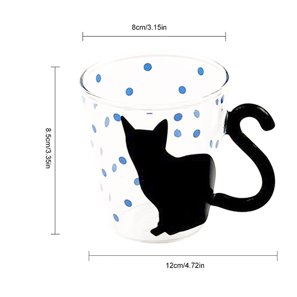 Tasse en verre de café en forme de chat mignon, tasse créative pour Couple, amoureux, poignée en queue de chat, tasse à lait, meilleur pour Couple