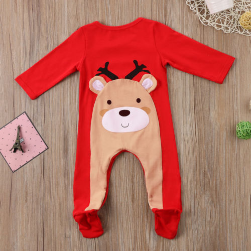 Leuke Pasgeboren Baby Baby Jongens Meisje Kleding Kerst Herten Romper Jumpsuit Kid Outfits Kleding