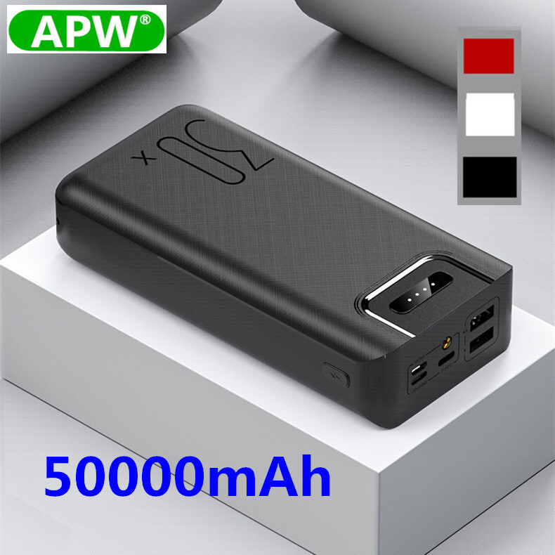 Power Bank 50000mAh Rollenmaschinenlinie Typc Micro USB QC Schnelle Aufladen Power Led-anzeige Tragbare Externe Batterie Ladegerät Für telefon tablet