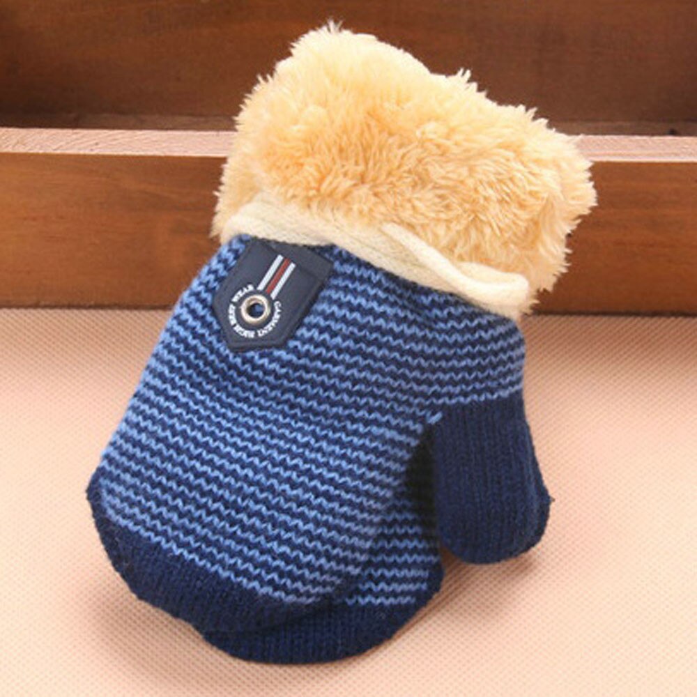 Guantes de punto de invierno para bebés, niños y niñas de 0 a 3 años, Guantes con dedos completos de cuerda cálida, accesorios para recién nacidos