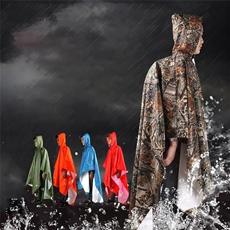 3 In 1 Multifunctionele Volwassen Regenjas Mannelijke Vrouwelijke Outdoor Rugzak Regenhoes Voor Camping Wandelen Regenkleding Wateproof Poncho