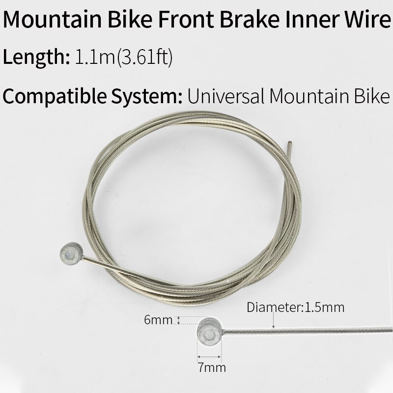 JSHOU BIKE Brake Inner Cables Wire Brake Front Rear Shift Line Wire for Mountain and Road Bike Universal Cycling Accessories MTB: Mountain Brake 1.1m