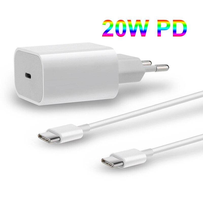 20W EU/UK/US PD Plug Travel PD charger USB Type C Quick Charger Adapter For iPhone 12 Pro/XR/X/Xs/Max/8 Fast Charging port