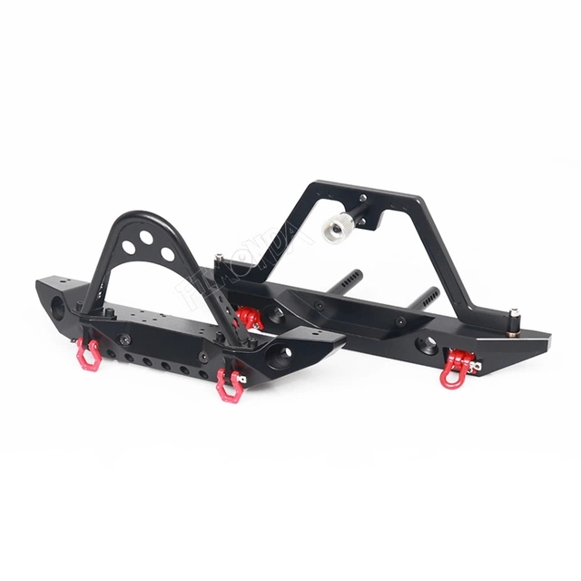 Metalen Stinger Voorbumper Lier Achter Reservewiel Beugel met Licht voor 1/10 RC Crawler Auto TRX4 Axiale SCX10 90046 TF2 CC01 KM2: Front Rear Bumpe