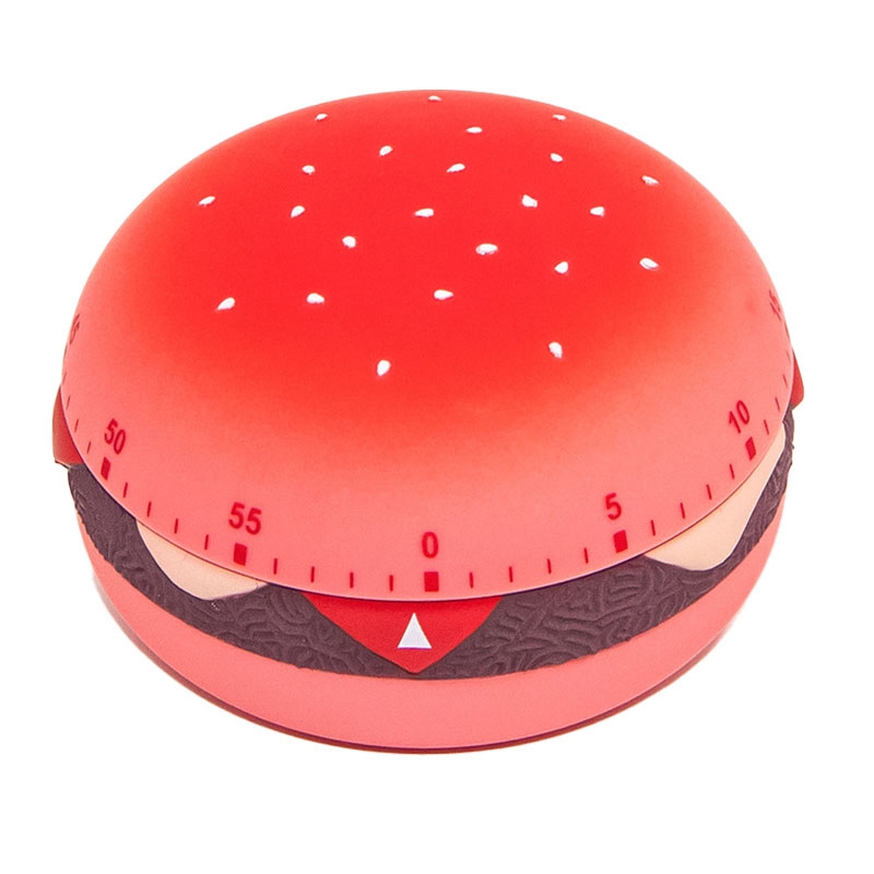 Reminder Alarm Clock Cartoon Cute Burger Shape Digital Timer Kitchen Cooking Countdown Multifunctional: red