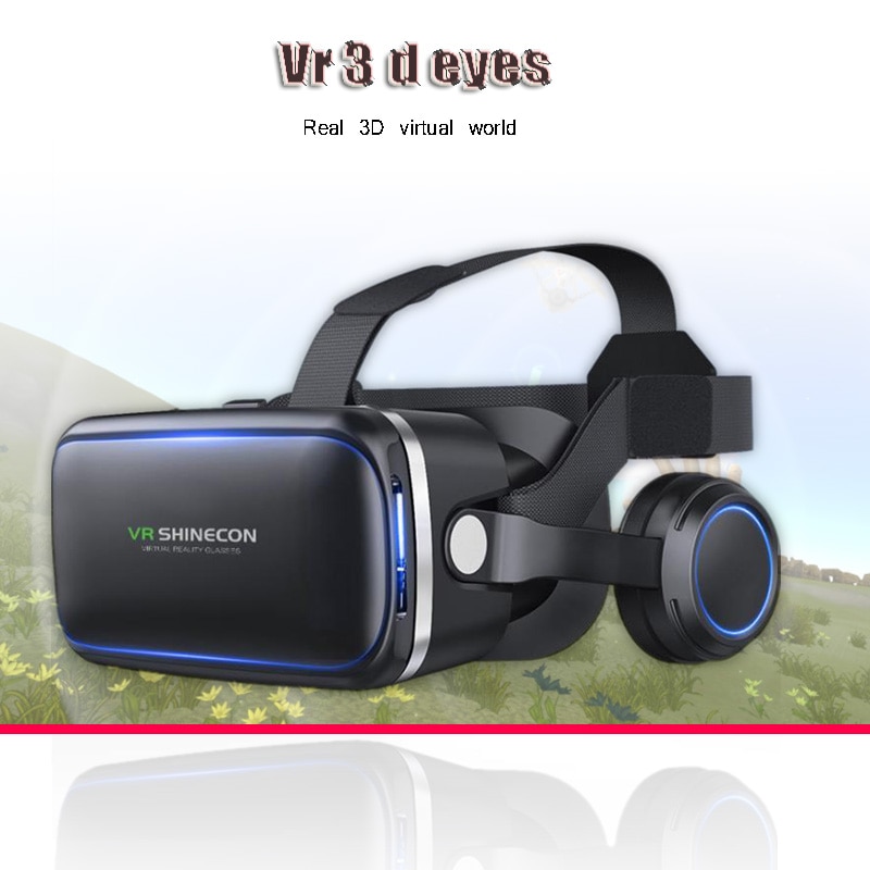 3-D virtual reality VR bril headset doos VR voor 4-6 inch mobiele telefoon + smart Bluetooth draadloze afstandsbediening controle game machine