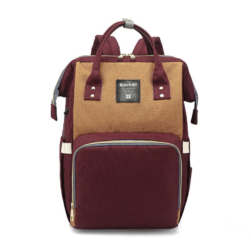 Casual Veelzijdige Schooltas Luiertas Grote Capaciteit Multi-Functionele Schooltas Reizen Zakenreis Dagelijks Leven Rugzak: Wine Red Color
