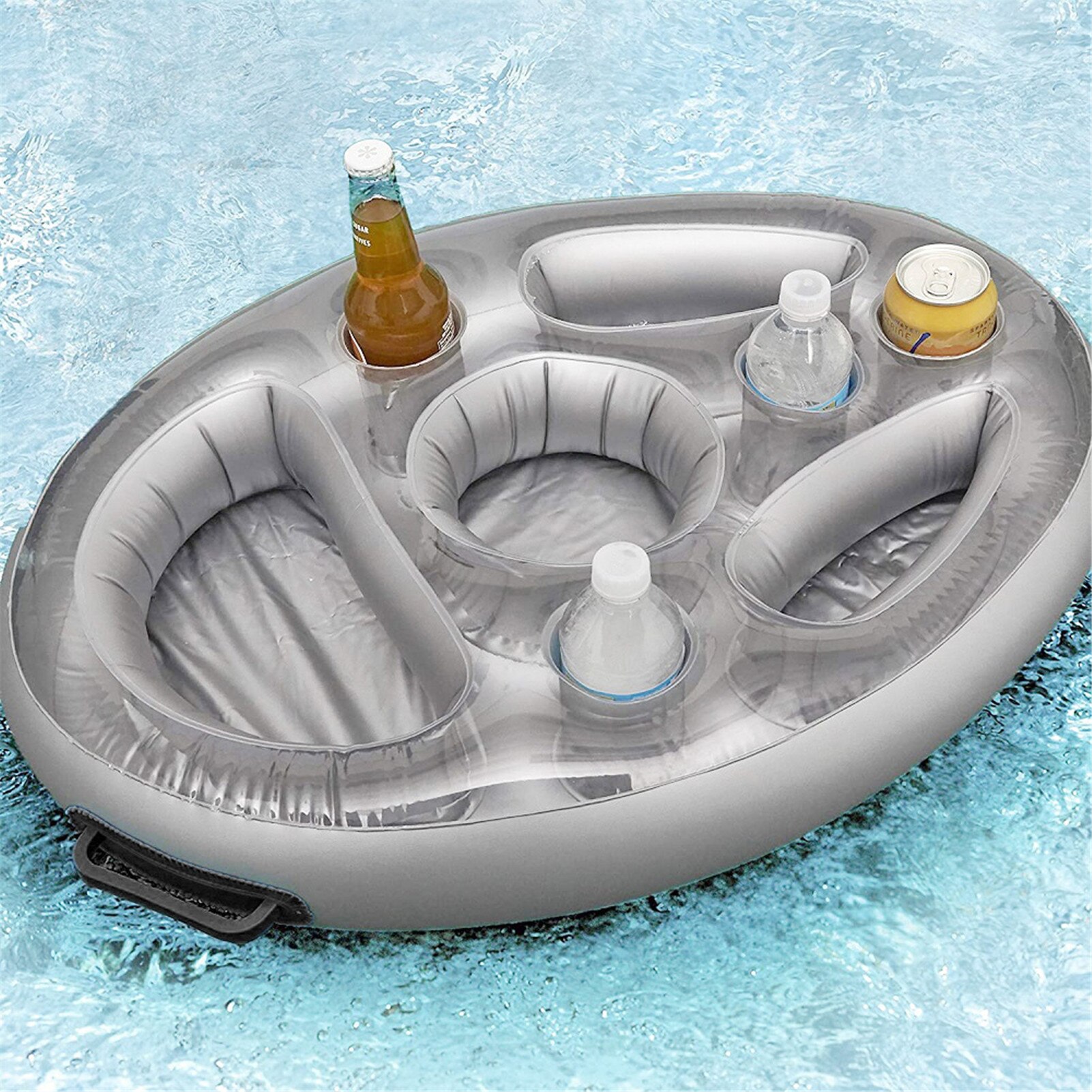 Sommerparty-eimer, aufblasbarer getränkehalter, becher, schwimmendes tablett, tragbarer getränkehalter, trinkkühler, tisch-bartablett, Strand