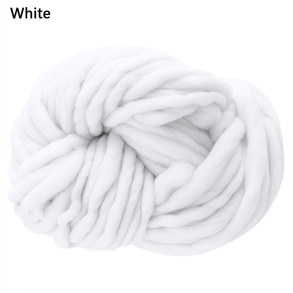 Super Knitting Blanket Chunky Yarn Soft Thick Arm Roving Bulky Wool Yarns DIY Crochet Thread Knit Blankets Hat Scarf#20: White 