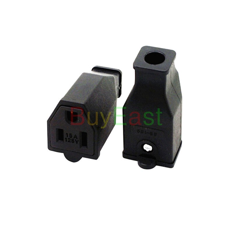 (1 PC) NEMA 5-15R Receptacle US DIY Rewireable Grounding female Power Plug 250V-15A