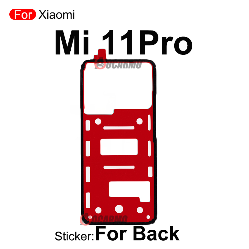 For Xiaomi 11 Lite Ultra 12 Pro Mi 11Pro 12Pro Fullset Sticker Back Cover + Rear Camera And Front LCD Adhesive Glue Replacement: Red