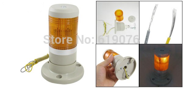 AC110V Industrial Yellow Signal Tower Alarm Warning Light with Buzzer Alarm Apparatus