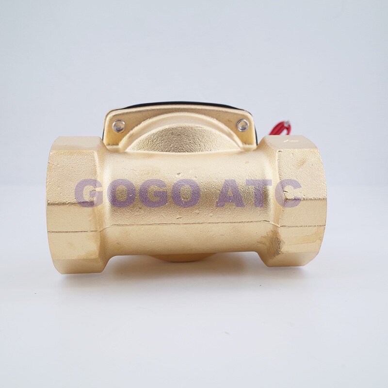 2 Way 2W Series Brass Air Gas Water 2W500-50 All Copper Solenoid Valve 2 Inch 220V AC Normally Close Wire Lead Large Valve