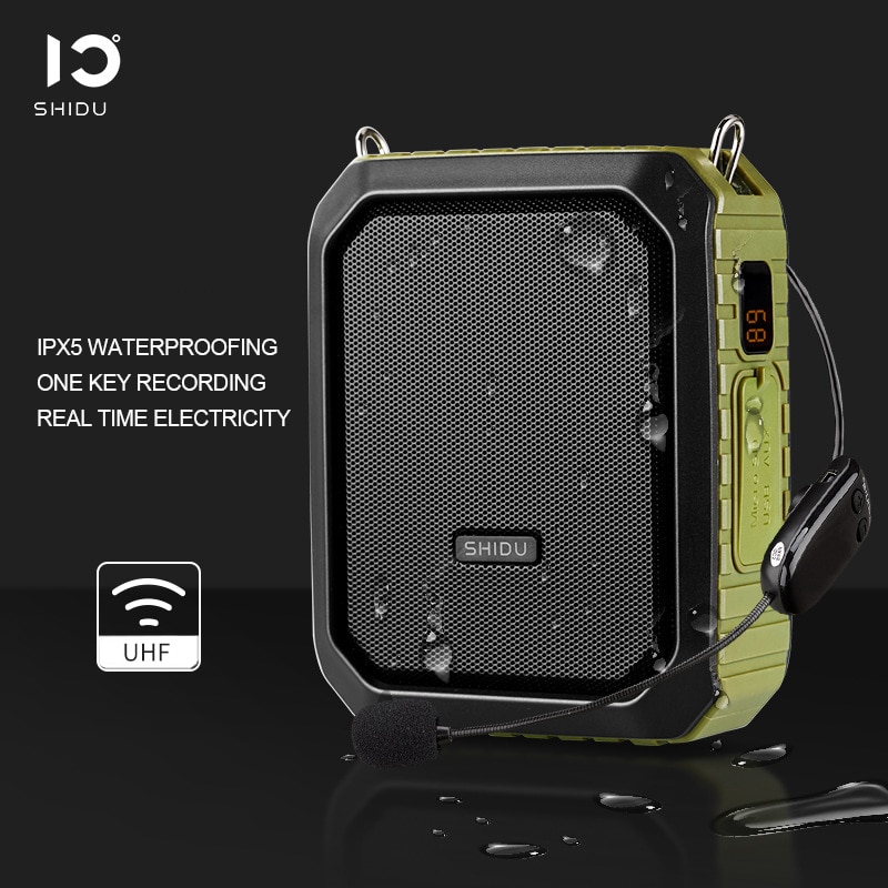 18W Portable Bluetooth Voice Amplifier Wired/UHF Wireless Microphone IPX5 Waterproof Big Power Music USB Teachers Tour Speaker