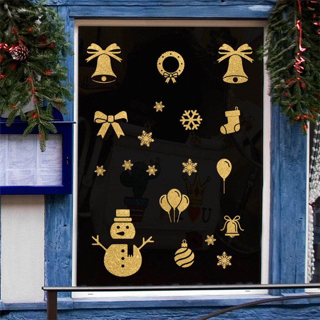 Gold Merry Christmas Household Room Wall Sticker Mural Decor Decal Removable