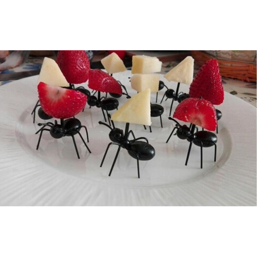 12 Pcs Animal Ant Fruit Fork Cartoon Children Snack Cake Dessert Food Fruit Pick Toothpick Party Decor