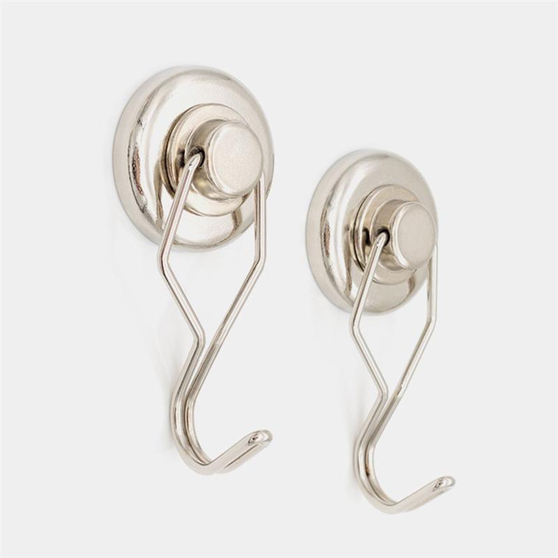 4Pcs Magnetic Hooks Powerful Heavy Duty Neodymium Magnet Hanger Strong Magnetic Cup Hanging Hangers Key Coat Wall Hook