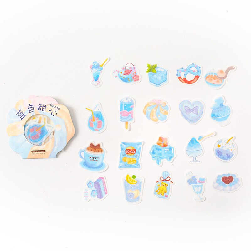Eating Snacks Series Cute Sticker Custom Stickers Diary Stationary Flakes Scrapbook DIY Decorative Label flower Stickers set: 2