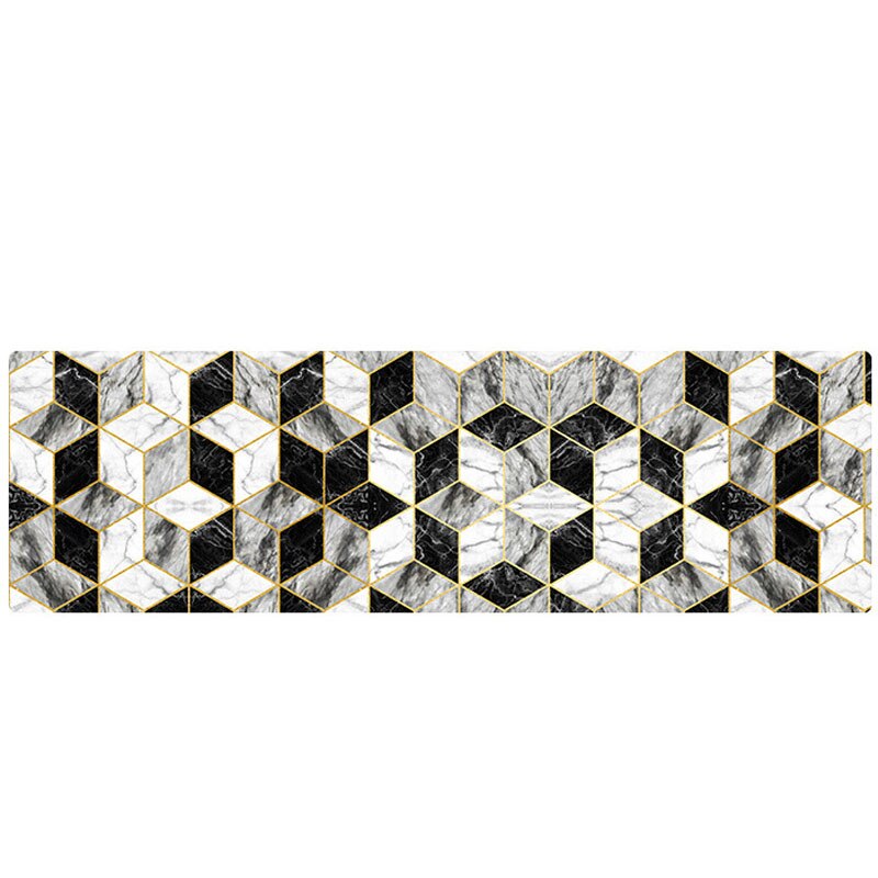 Geometriset keittiön matot pvc nahka matot isot lattiamatot ovimatot makuuhuoneen tatamit vedenpitävät öljynpitävät keittiön matot: 4 / 45 x 180cm
