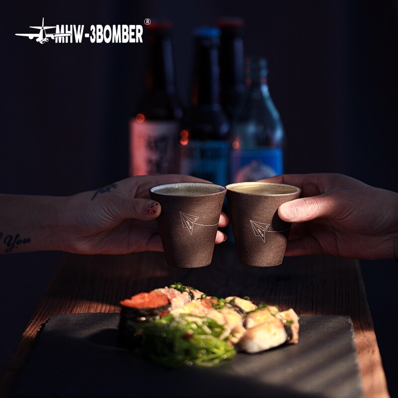 MHW-3Bomber Winter Kaffee Tassen 120ml Keramik Tassen Porzellan Barista Zubehör Werkzeuge wiederverwendbar Espresso Lungo Flache Weiß Latte