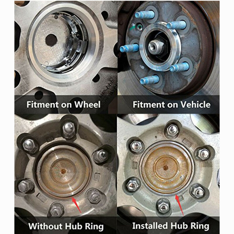 4 stk materiale bil aluminiumslegering centre nav navring hjulnav ring  od 65.1 to id 60.1 sølvfarvet alle biler