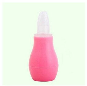 Baby sundhedspleje manuel silikone nasal aspirator spædbarn nasal sugeindretning / kold næse rengøringsværktøj sikkert ikke-giftigt: Lyserød