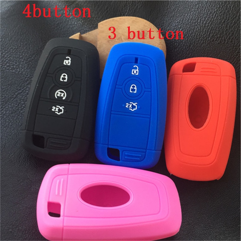 Silikonikuminen auton avainkotelo ford mondeo mkc mkx mkz lincoln continental focus edge kuga eco sport 3 4 nappiavain