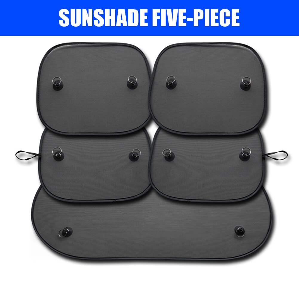 Pare-soleil en maille noire pour voiture, pare-soleil avec ventouse, fenêtre latérale avant et arrière, Protection UV