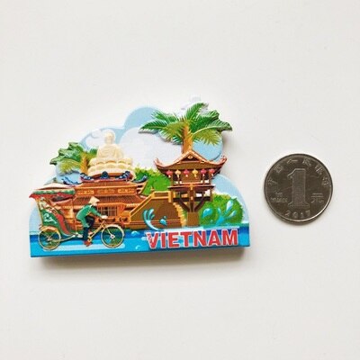 BABELEMI Vietnam India Japan Korea North Korea Fridge Magnets 3D Refrigerator Magnet Sticker Travel Souvenir Kitchen Decoration: Blue