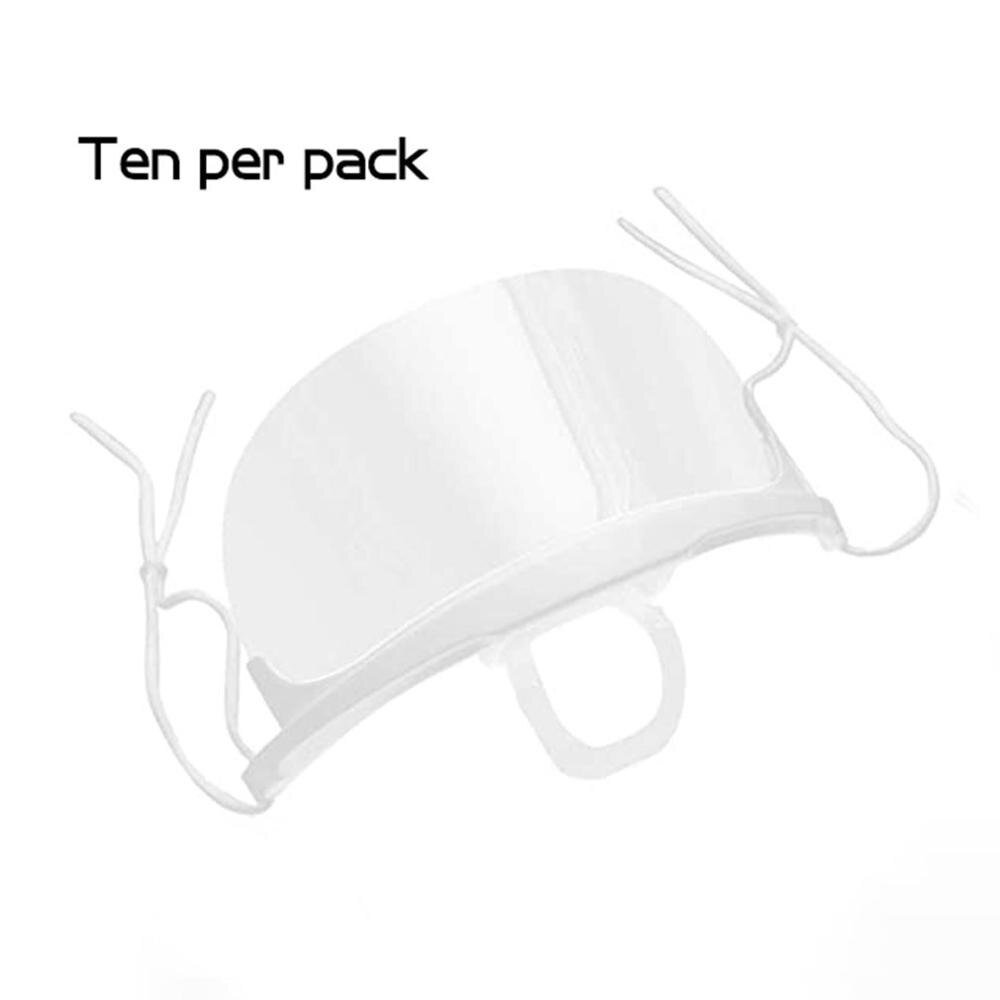 10 pçs reciclável uso durável cozinha do hotel transparente catering máscara de plástico cozinha restaurante comida sorriso máscaras boca: 1