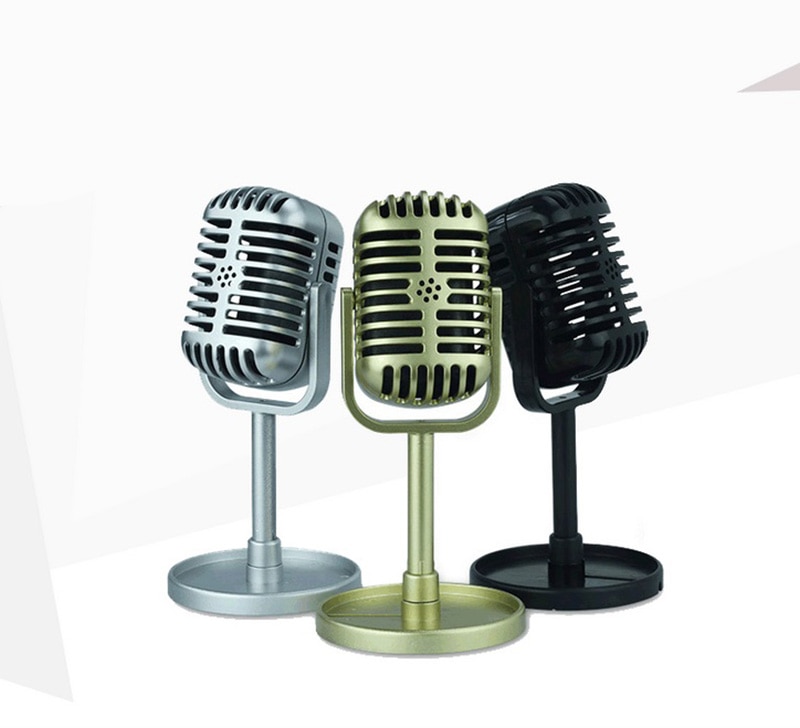 Klassieke Retro Microfoon Prop Vintage Stijl Microfoon Universal Stand Compatibel Live Performance Karaoke Studio Opname Prop