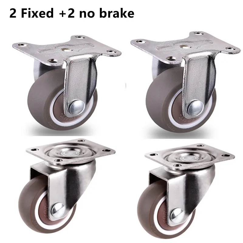 4 stuks meubelwielen zwaar universeel mute-wiel 360 ° Draaibare rubberen rol voor platformwagenstoel huishoudelijke accessoires: 3 inch / green