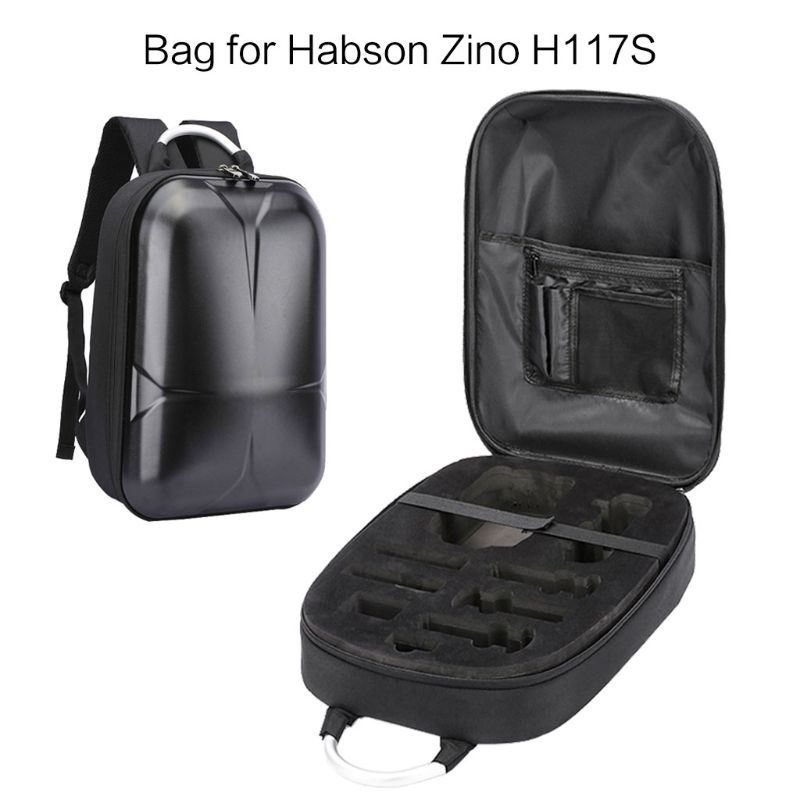 Waterproof Hard Shell PC Backpack Box Case Carrying Bag and 2 Pairs Propellers for Hubsan Zino H117S RC Quadcopter Drone