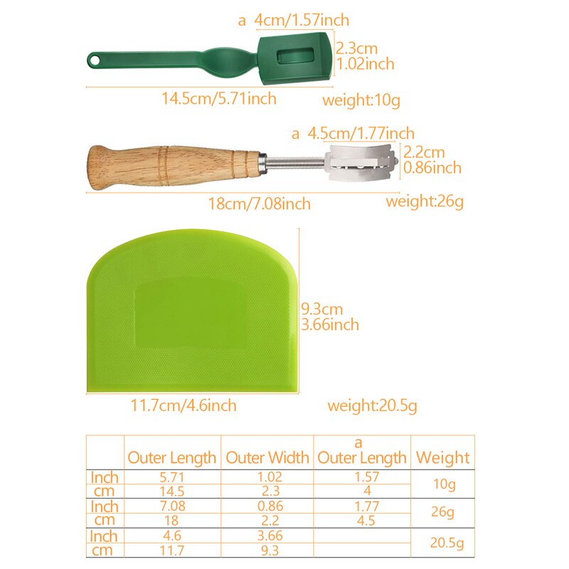 Wooden Sourdough Bread Scoring With 5 Blade And Bowl Scraper Baker Bread Lame Cut Pattern Slashing Tool Dough Scoring Knife 0053
