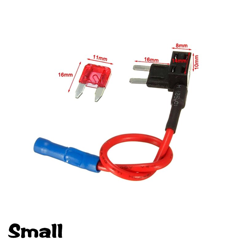 12V/Mini/Small/medium Size Car Fuse Holder Add-a- Piggy Back Fuse TAP Adapter with 10A ATM Blade Fuse^