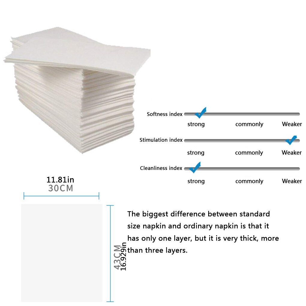 100 Stuks Wegwerp Papieren Tissue Enkele Laag Stof-Gratis Servet Papier 30X43Cm Voor Restaurant Home Hotel 43*30Cm