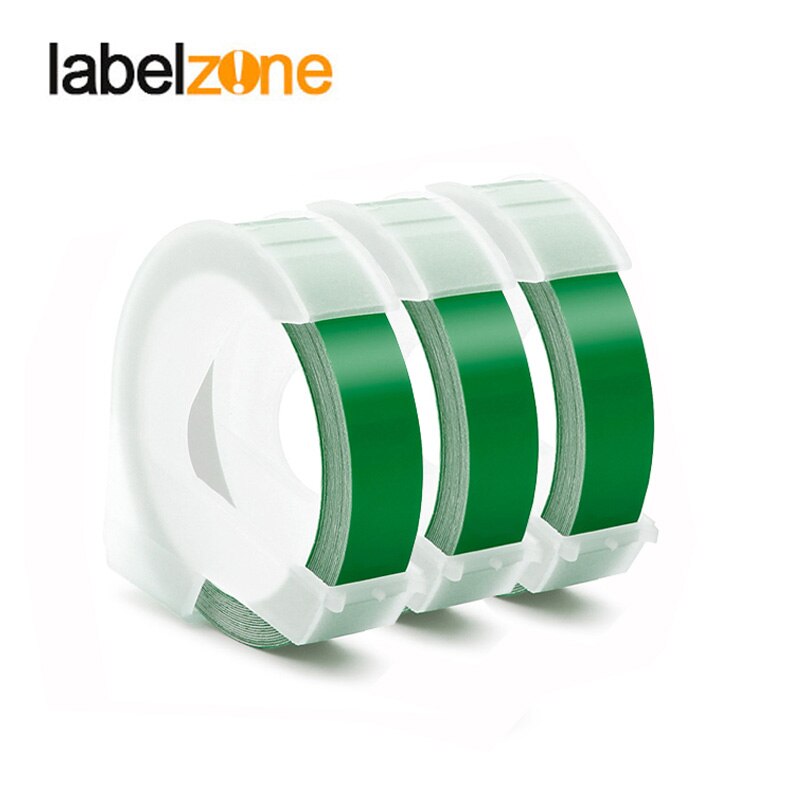 20 colors 3Rolls/lot 3D 9mm PVC Embossing Label Tape Compatible Dymo 1610 12965 Manual Label printer for Motex E101 Label Makers: green