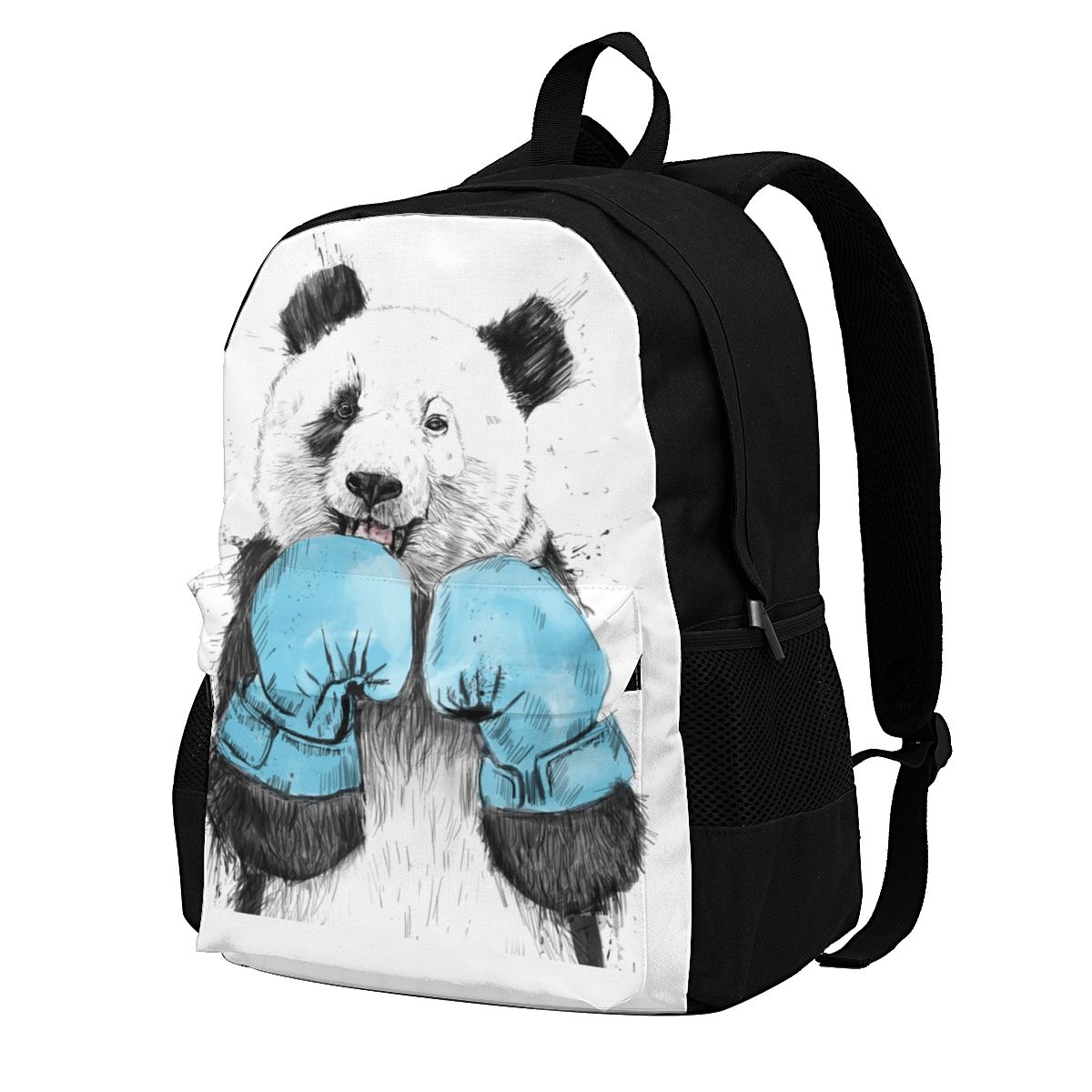 Rucksäcke mit wütendem panda-motiv, pandamonium university-rucksack für teenager, schöne polyestertaschen: 5