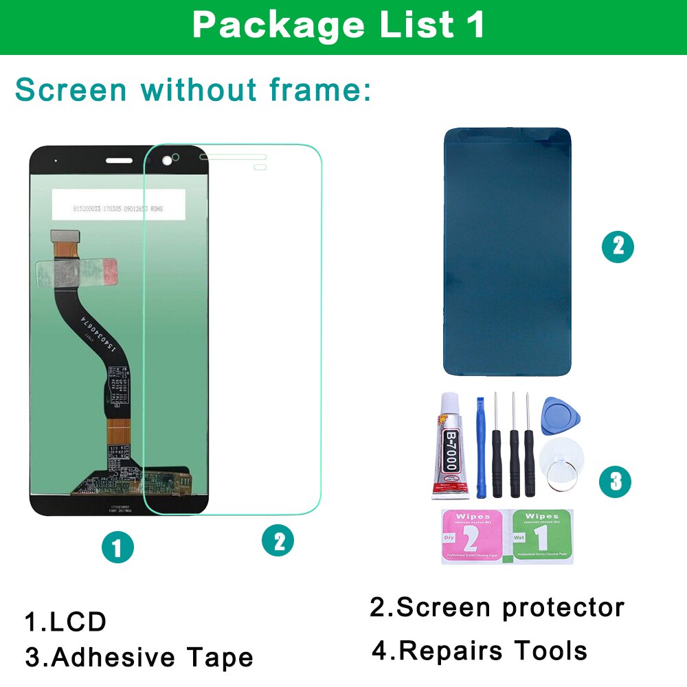 Huawei P10 LCD Display Touch Screen Digitizer Assembly VTR-L09 VTR-L10 VTR-L29 For 5.1" Huawei P10 LCD With Frame Replacement