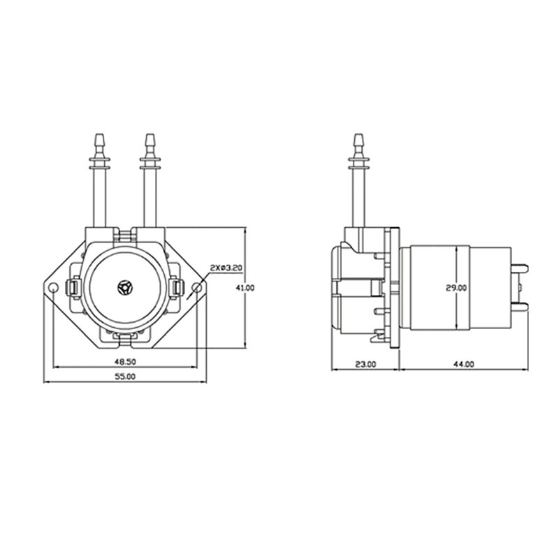 Pompe de dosage péristaltique cc 12V D3 | Tube de tête de bricolage 3x5mm pour le liquide analytique de laboratoire